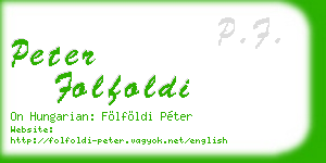 peter folfoldi business card